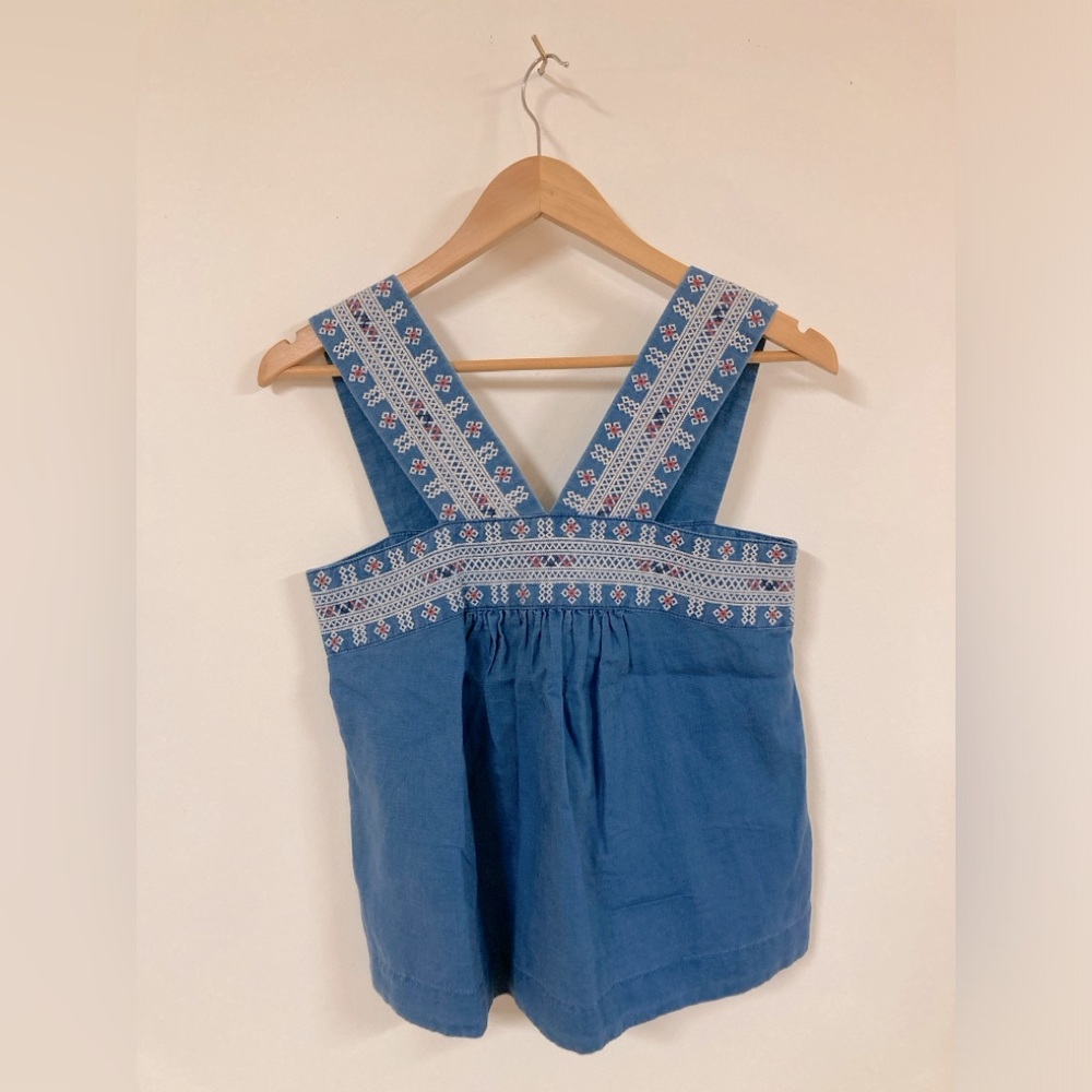 Vintage-like denim tank